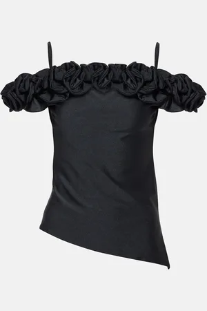 COPERNI Ruffled off-shoulder cotton-blend top