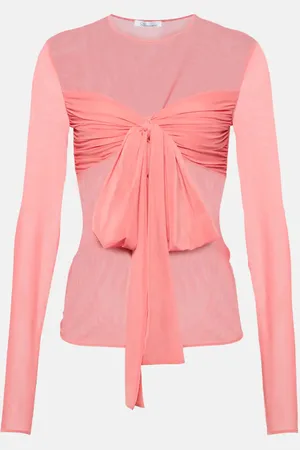 BLUMARINE Bow-detail jersey top