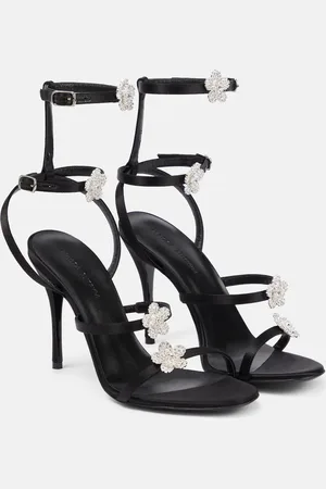 MAGDA BUTRYM Crystal-embellished satin sandals