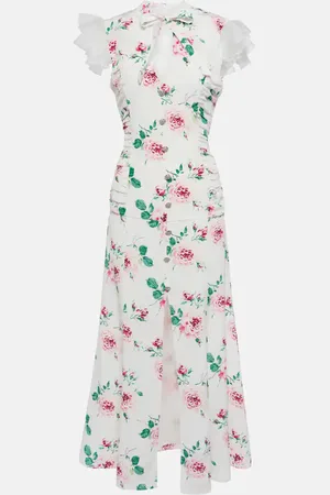 Alessandra Rich Floral silk midi dress