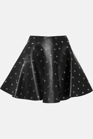 Alaïa Eyelet embellished leather miniskirt