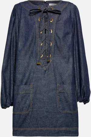 ZIMMERMANN Devi lace-up denim minidress