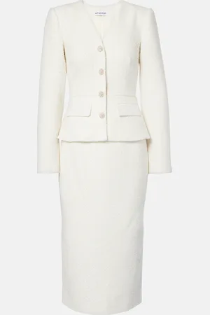 Self-Portrait Bridal bouclÃ© midi dress
