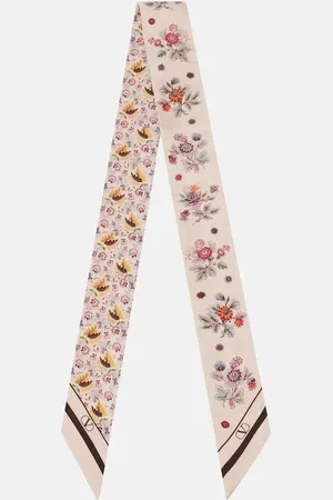 VALENTINO Floral silk twill scarf