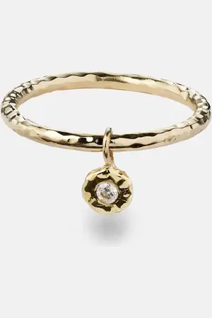 Octavia Elizabeth Nesting Gem 18kt gold stacking ring with diamond
