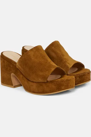 Gianvito Rossi Suede platform mules