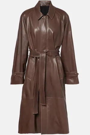 Nour Hammour Isolde belted leather coat