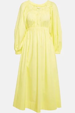 ULLA JOHNSON Helena gathered cotton midi dress