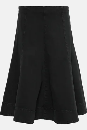 Khaite Lennox denim midi skirt