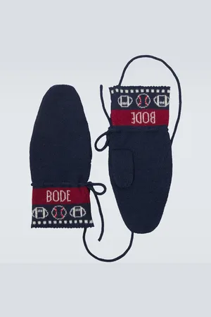 BODE Knitted jacquard alpaca mittens