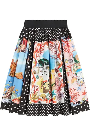 Dolce & Gabbana Capri printed cotton poplin skirt
