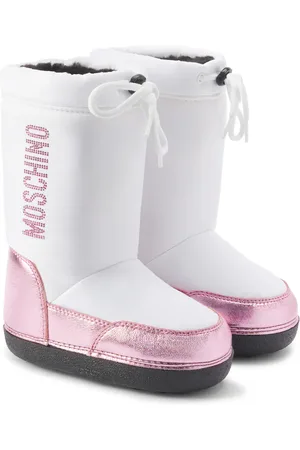 Moschino Logo faux leather snow boots