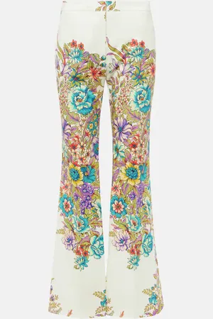 Etro Floral cotton-blend flared pants