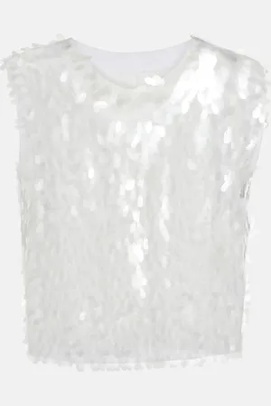 Norma Kamali Sequined crop top