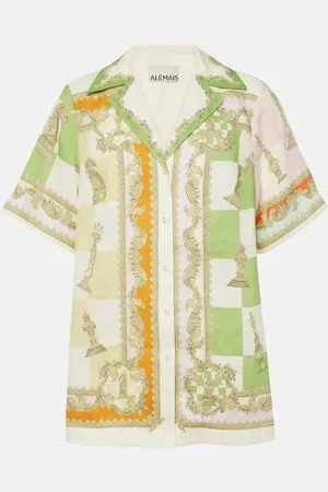 ALÉMAIS Checkmate printed linen shirt