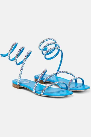 RENE CAOVILLA Crystal-embellished satin sandals