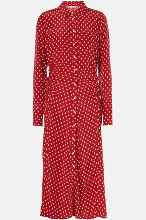 VERONICA BEARD Lex polka-dot silk-blend midi dress