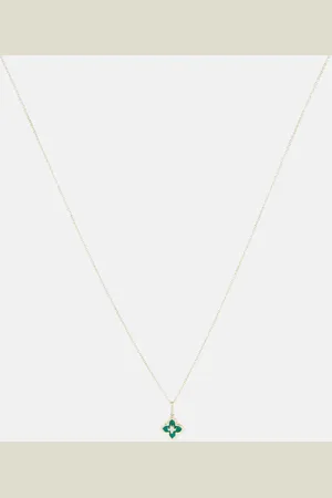 Sydney Evan Mini Moroccan 14kt necklace with enamel and diamond