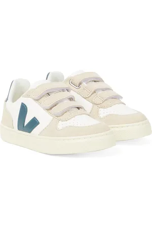 Veja V-10 suede-trimmed leather sneakers