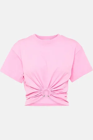 Paco rabanne Gathered cotton jersey T-shirt