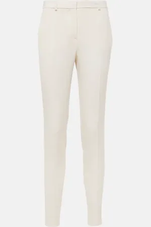 VERSACE High-rise wool slim pants