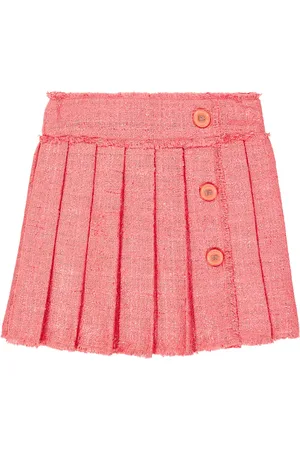 Dolce & Gabbana Pleated cotton-blend tweed skirt