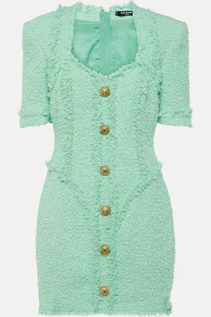 Balmain Embellished tweed minidress