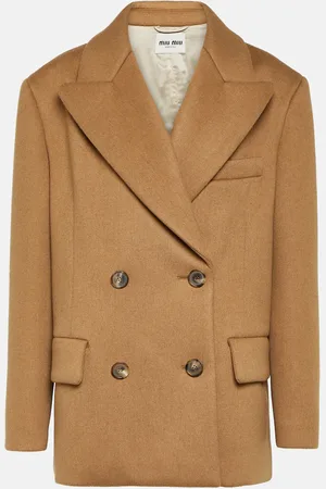 Miu Miu Double-breasted camel hair blazer