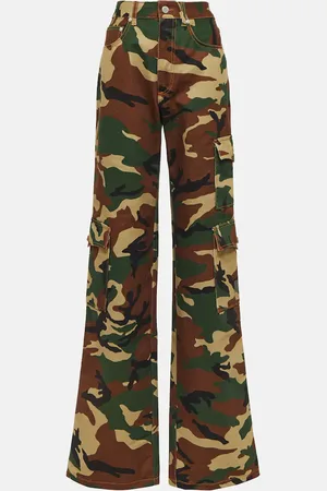 Alessandra Rich Camouflage cotton cargo pants