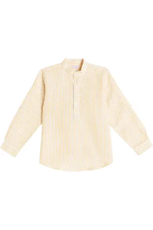 La Coqueta Jazmin striped linen and cotton shirt