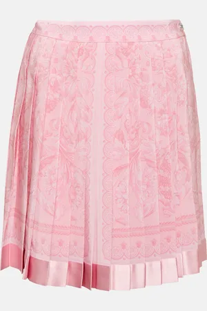 VERSACE Barocco pleated silk miniskirt