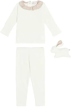 BONPOINT Baby Daisie top, pants, and stuffed animal set