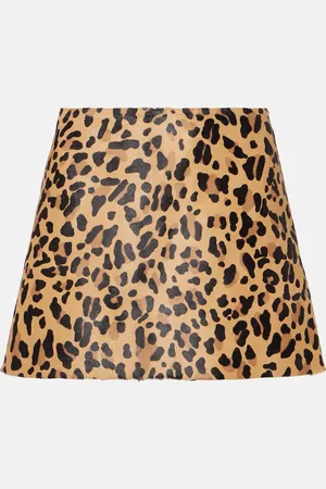 Alaïa Leopard-print calf hair miniskirt