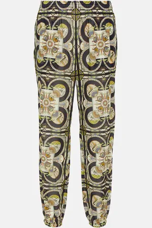 Tory Burch Printed cotton tapered pants