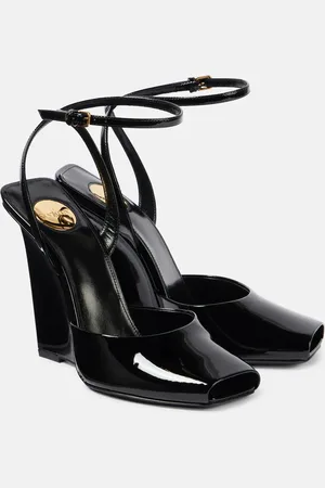 Saint Laurent Scandale patent leather wedge sandals