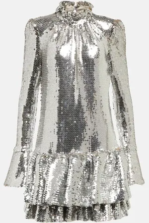 Paco rabanne Ruffle-trimmed sequined minidress