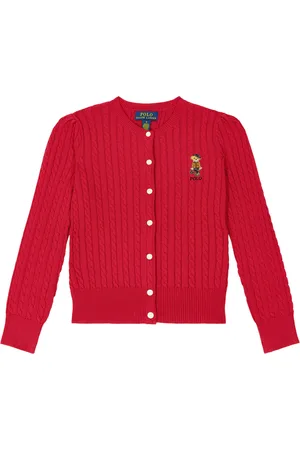 Ralph Lauren Polo Bear cable-knit cotton cardigan