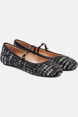 Gianvito Rossi Mary Ribbon 05 bouclÃ© Mary Jane flats