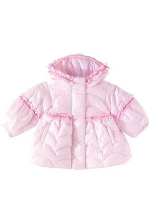 MONNALISA Baby ruffled quilted jacket