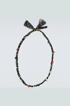 Alanui Embellished bandana-print necklace