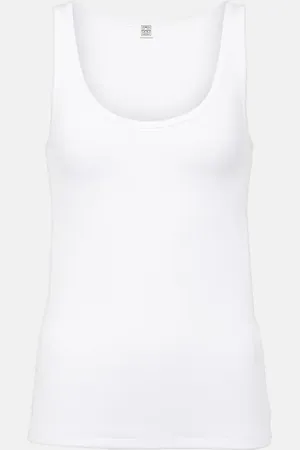 Totême Ribbed-knit cotton-blend jersey tank top