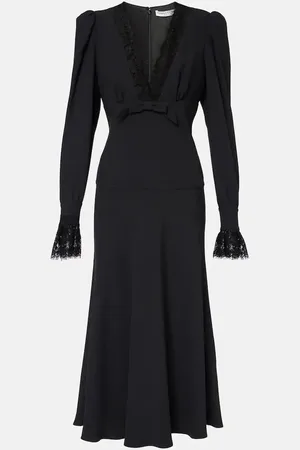 Alessandra Rich Envers lace-trimmed satin midi dress