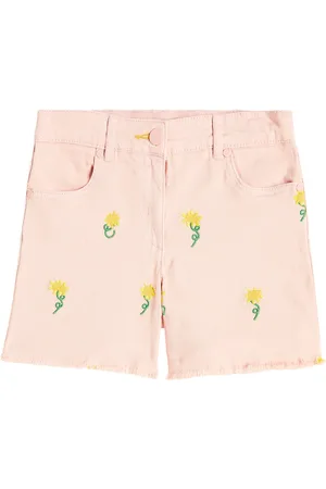 Stella McCartney Floral embroidered denim shorts