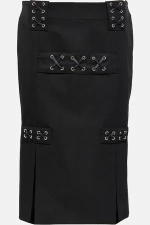 Alessandra Rich Embellished low-rise midi skirt