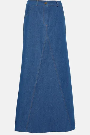 AYA MUSE Pilla low-rise denim maxi skirt