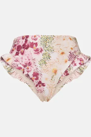 Agua by Agua Bendita Jengibre ruffled floral high-rise bikini bottoms
