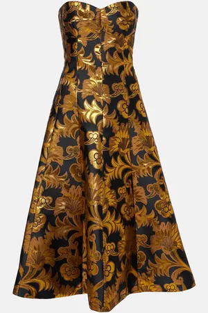 Etro Semi-sheer strapless lamÃ© maxi dress