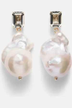 Mateo 14kt drop earrings with amethysts and Baroque pearls