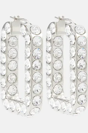 Amina Muaddi Charlotte embellished hoop earrings