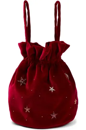 Il gufo Embellished velvet bucket bag